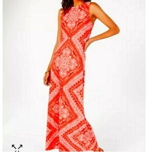 Jessica Howard Sleeveless Bandana Paisley Summer Maxi Dress size 14 NWT